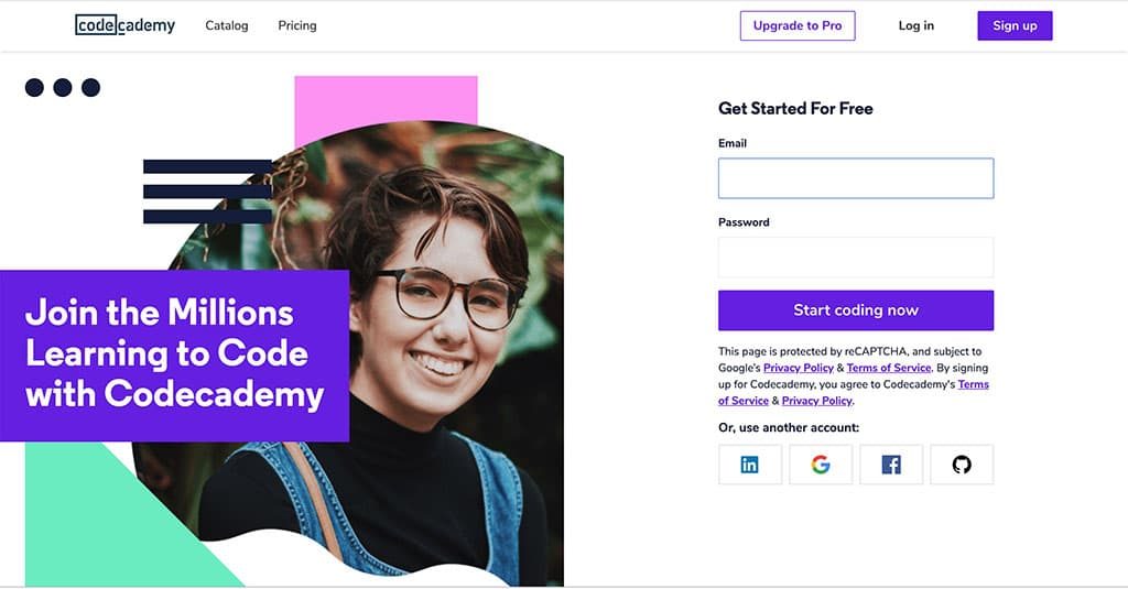 Codecademy Signup Form