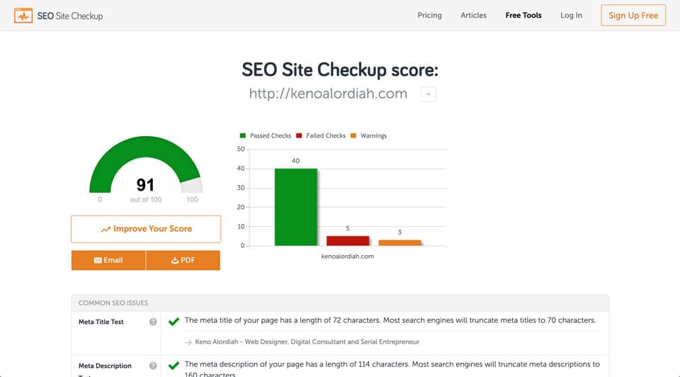 SEO Auditing Tool - SeoSiteCheckup